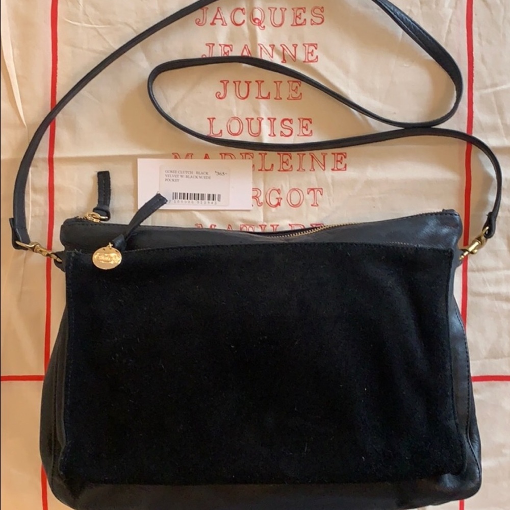 Clare V. Gosee Clutch Black Suede